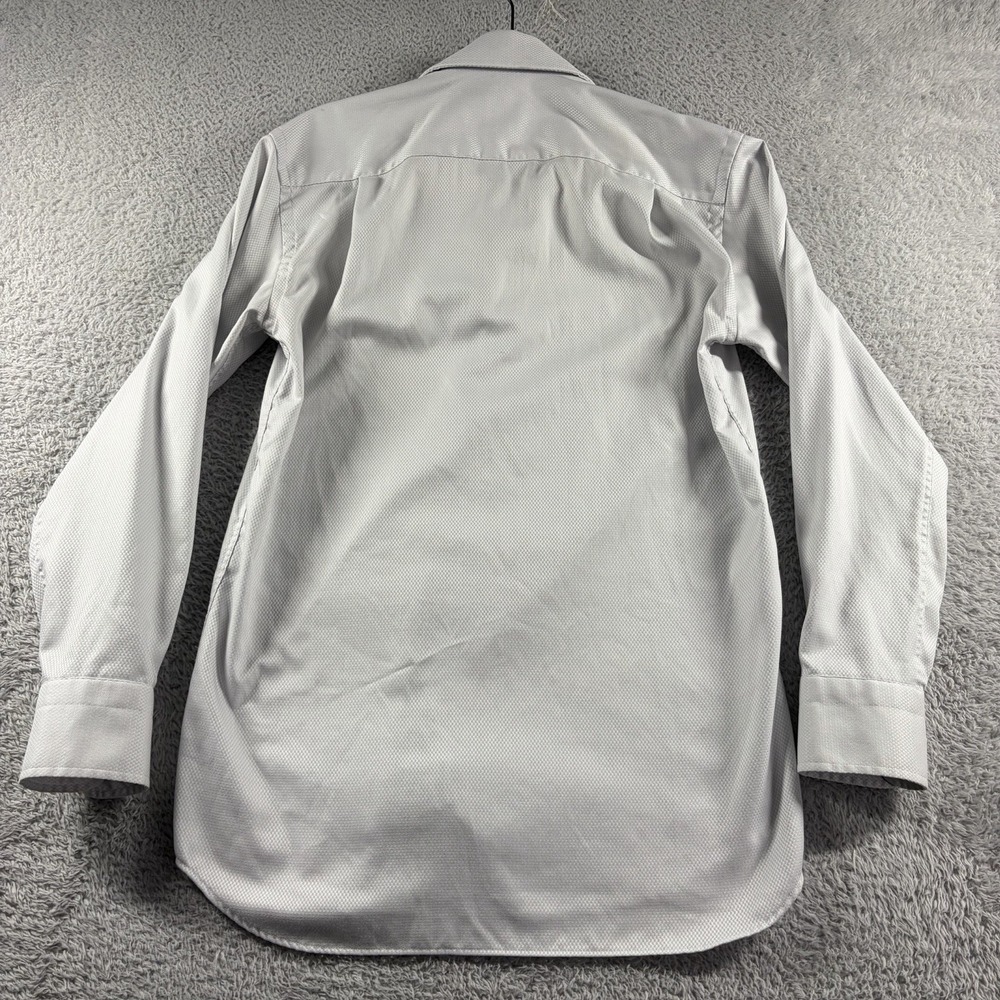 Proper Shirtings Dress Shirt Mens 15 Ivory White Pattern Wrinkle Free - Picture 3 of 9